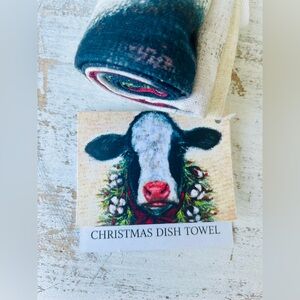 *Christmas Calf Kitchen Dish Towel